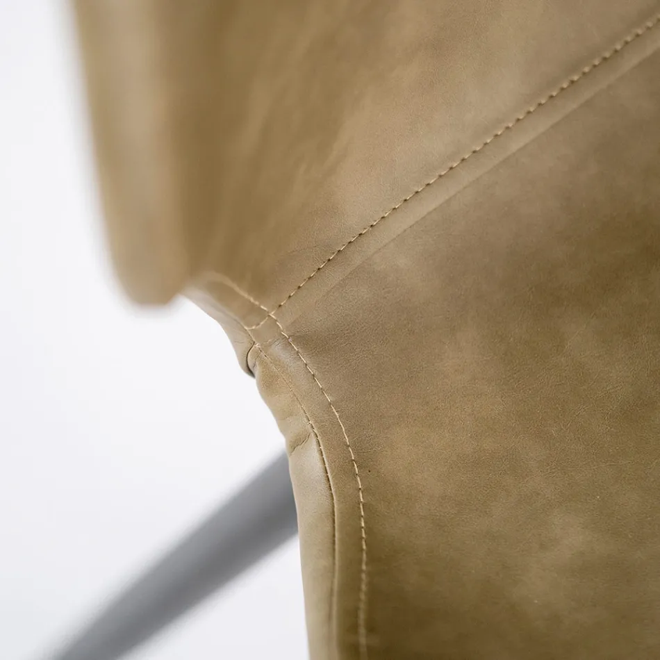 4 Living Room Chairs in Soft-touch of Different Colors and Metal Legs - Spritz Viadurini