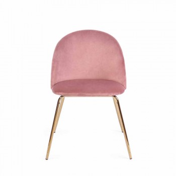 4 Design Chairs Upholstered in Velvet with Steel Structure Homemotion - Dania