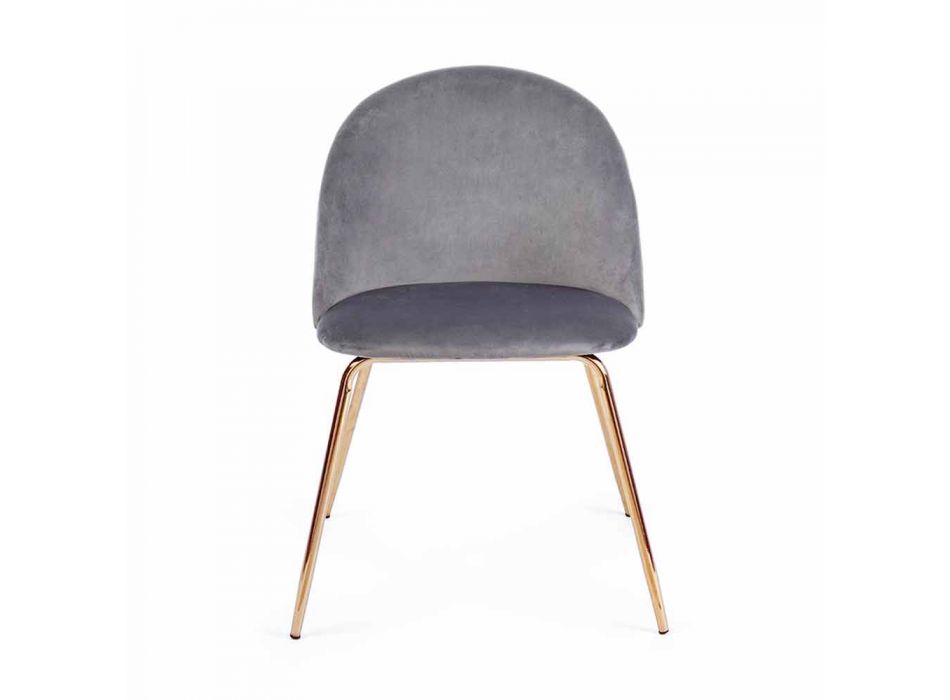 4 Design Chairs Upholstered in Velvet with Steel Structure Homemotion - Dania