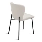 4 Upholstered Chairs in Bouclè Fabric and Black Metal Frame - Tiziana Viadurini