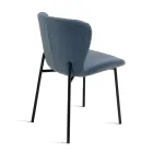 4 Upholstered Chairs in Bouclè Fabric and Black Metal Frame - Tiziana Viadurini
