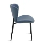 4 Upholstered Chairs in Bouclè Fabric and Black Metal Frame - Tiziana Viadurini