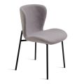 4 Upholstered Chairs in Bouclè Fabric and Black Metal Frame - Tiziana