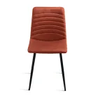 4 Upholstered Chairs in Ribbed Fabric and Metal Frame - Eliana Viadurini