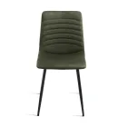 4 Upholstered Chairs in Ribbed Fabric and Metal Frame - Eliana Viadurini