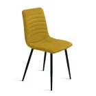 4 Upholstered Chairs in Ribbed Fabric and Metal Frame - Eliana Viadurini