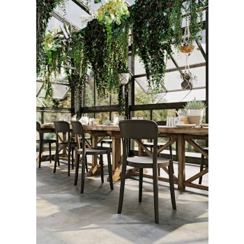 4 Outdoor Stackable Polypropylene Chairs Made in Italy Design - Alexus