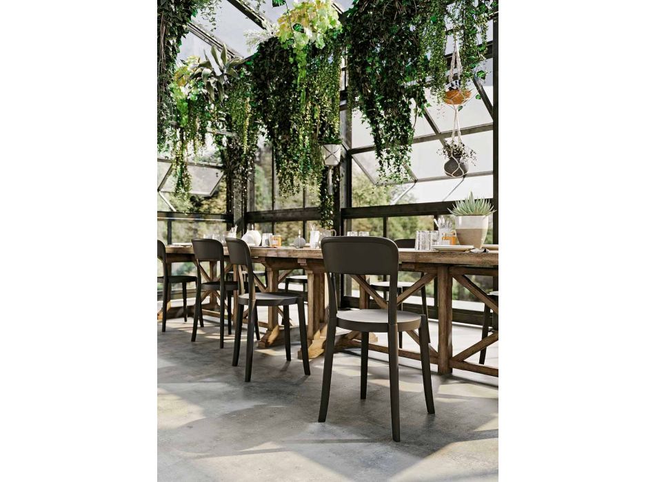 4 Outdoor Stackable Polypropylene Chairs Made in Italy Design - Alexus