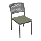 4 Stackable Aluminum and Rope Garden Chairs - Lunaris Viadurini