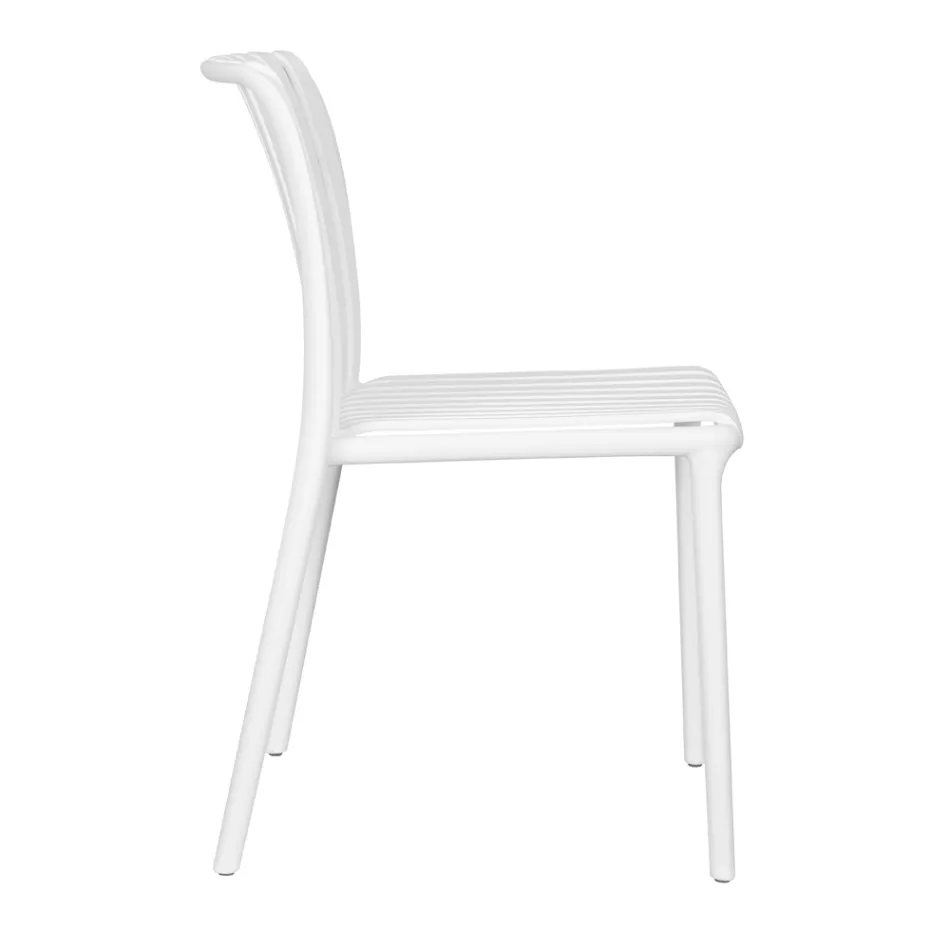 4 Stackable Garden Chairs in Polypropylene and Fiberglass - Orelia Viadurini
