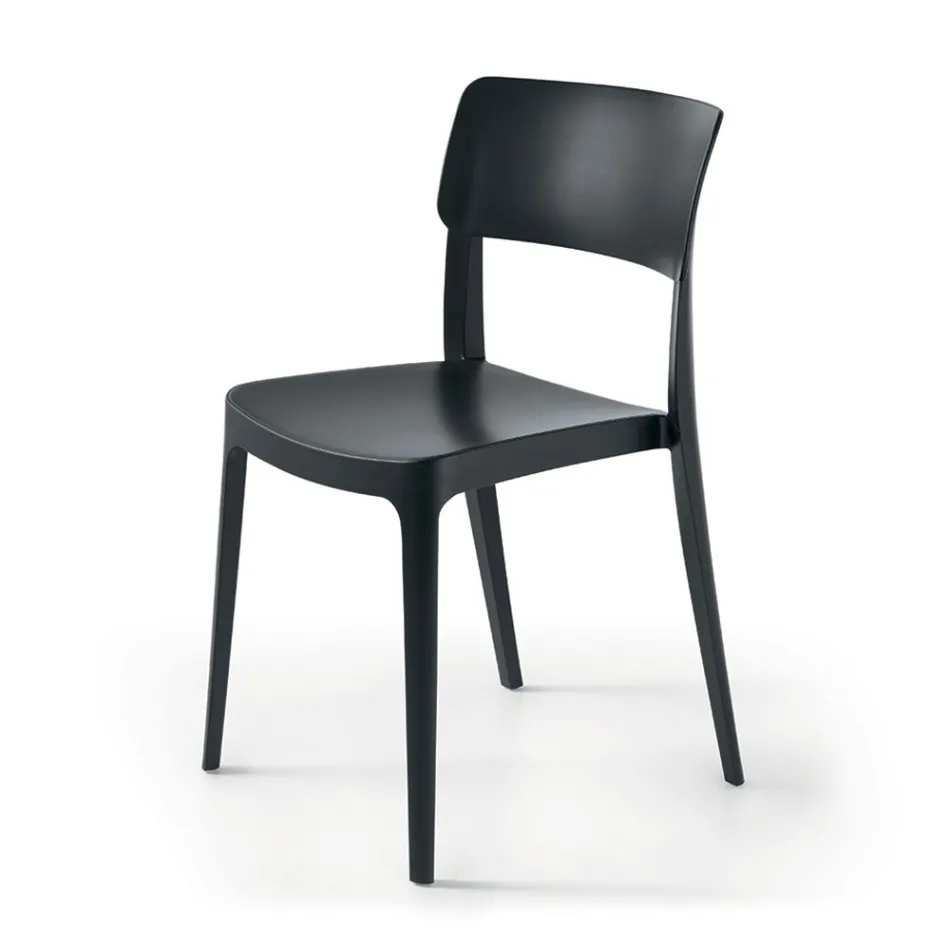 4 Stackable Polypropylene Living Room Chairs in Different Colors - Slancio Viadurini