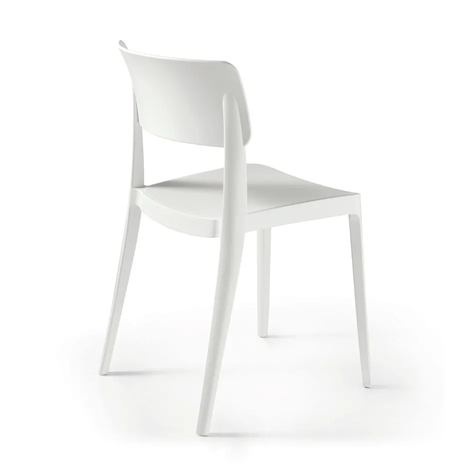 4 Stackable Polypropylene Living Room Chairs in Different Colors - Slancio Viadurini