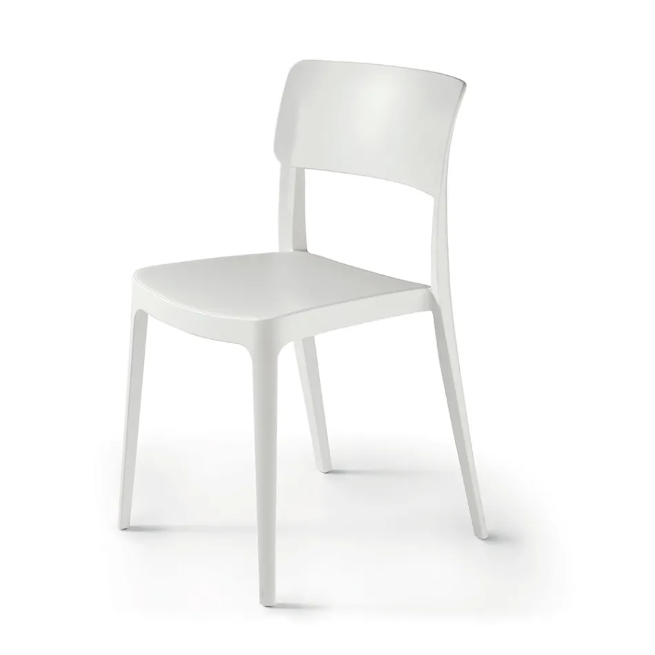 4 Stackable Polypropylene Living Room Chairs in Different Colors - Slancio Viadurini