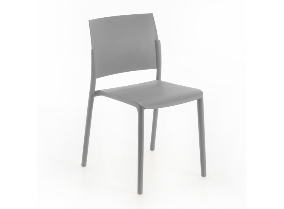 4 Stackable Chairs Made Entirely of Polypropylene in Different Colors - Mojito Viadurini