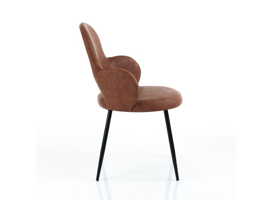 4 Synthetic Leather Chairs in Different Finishes - Amaranth Viadurini