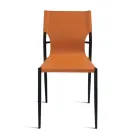 4 Chairs in Colored Faux Leather and Painted Metal Base - Comedy Viadurini