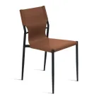 4 Chairs in Colored Faux Leather and Painted Metal Base - Comedy Viadurini