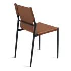 4 Chairs in Colored Faux Leather and Painted Metal Base - Comedy Viadurini