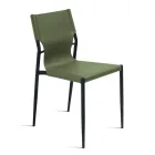 4 Chairs in Colored Faux Leather and Painted Metal Base - Comedy Viadurini