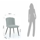 4 Chairs in Gray Velvet Effect Microfiber Fabric - Apricot Viadurini
