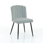 4 Chairs in Gray Velvet Effect Microfiber Fabric - Apricot Viadurini