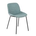 4 Fabric Chairs, Polypropylene Structure and Metal Legs - Patchulli