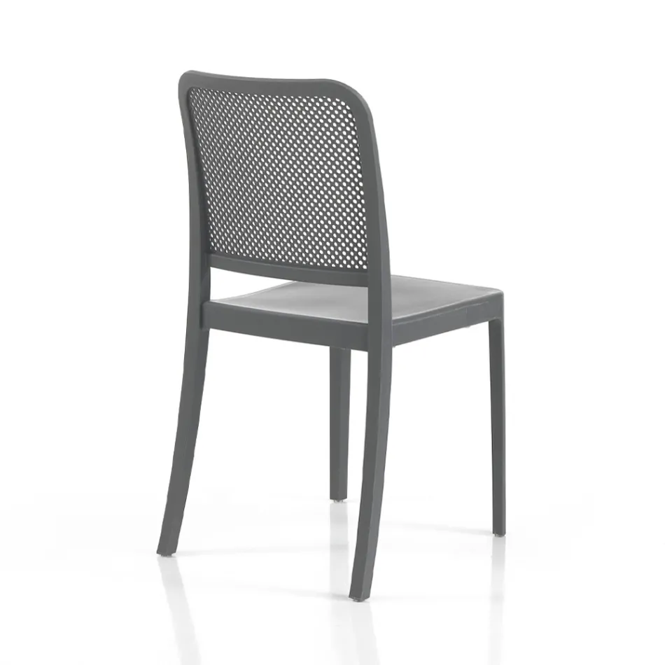 4 Stackable Indoor and Outdoor Chairs in Polypropylene - Peacock Viadurini