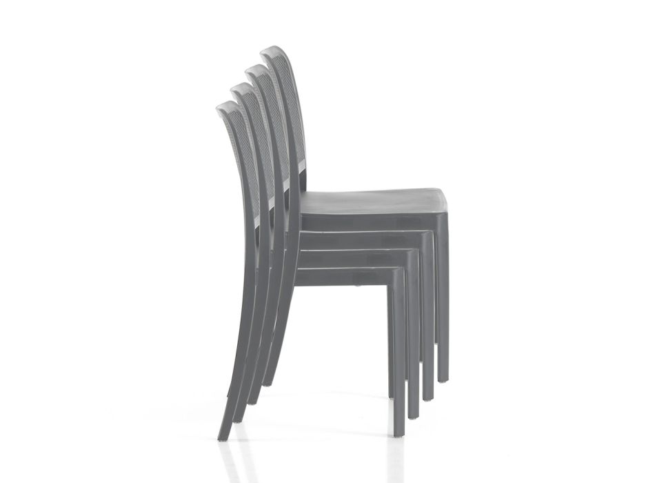 4 Stackable Indoor and Outdoor Chairs in Polypropylene - Peacock Viadurini
