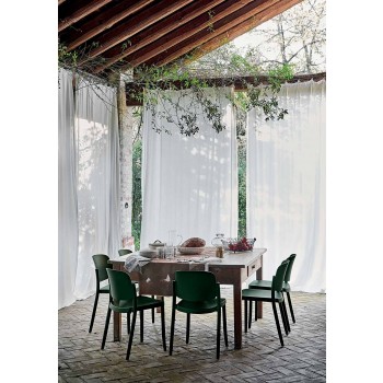 4 Modern Stackable Outdoor Chairs in Polypropylene Made in Italy - Bernetta