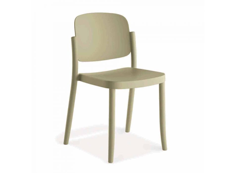 4 Modern Stackable Outdoor Chairs in Polypropylene Made in Italy - Bernetta