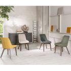 4 Chairs for the Living Room Made of Fabric of Different Colors and Wood - Vanilla Viadurini