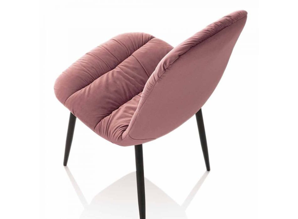 4 Dining Room Chairs in Pink, Gray or Aquamarine Velvet - Ciga Viadurini