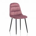 Dining Room Chair in Pink, Gray or Aquamarine Velvet, 4 Pieces - Ciga
