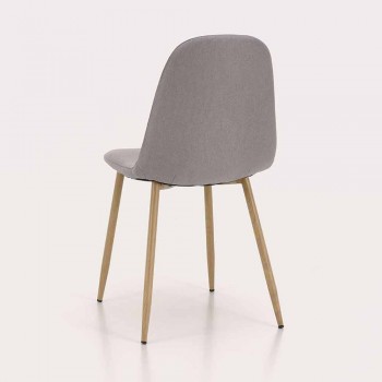 4 Dining Room Chairs with Fabric Seat and Metal Structure - Pampa