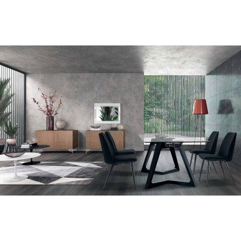 4 Upholstered Dining Room Chairs Upholstered in Velvet Made in Italy - Grain