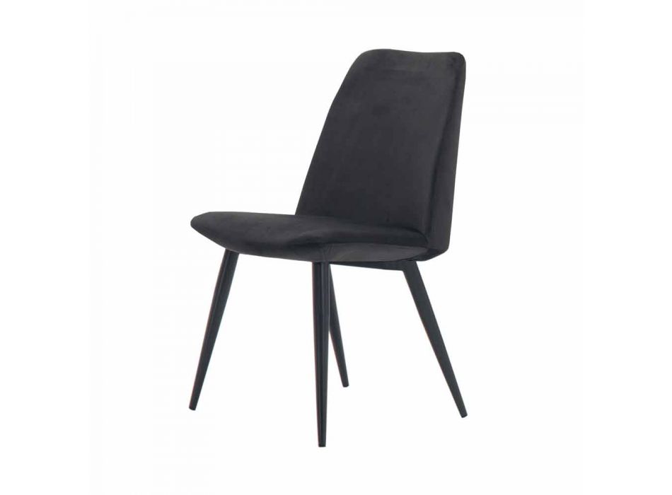 4 Upholstered Dining Room Chairs Upholstered in Velvet Made in Italy - Grain