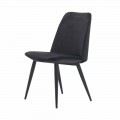 4 Upholstered Dining Room Chair Upholstered in Velvet Made in Italy - Grain