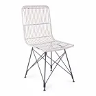 4 Dining Room Chairs in Steel and Weave by Kubu Homemotion - Kendall Viadurini