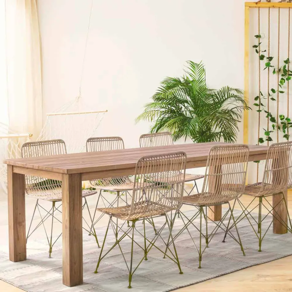 4 Dining Room Chairs in Steel and Weave by Kubu Homemotion - Kendall Viadurini