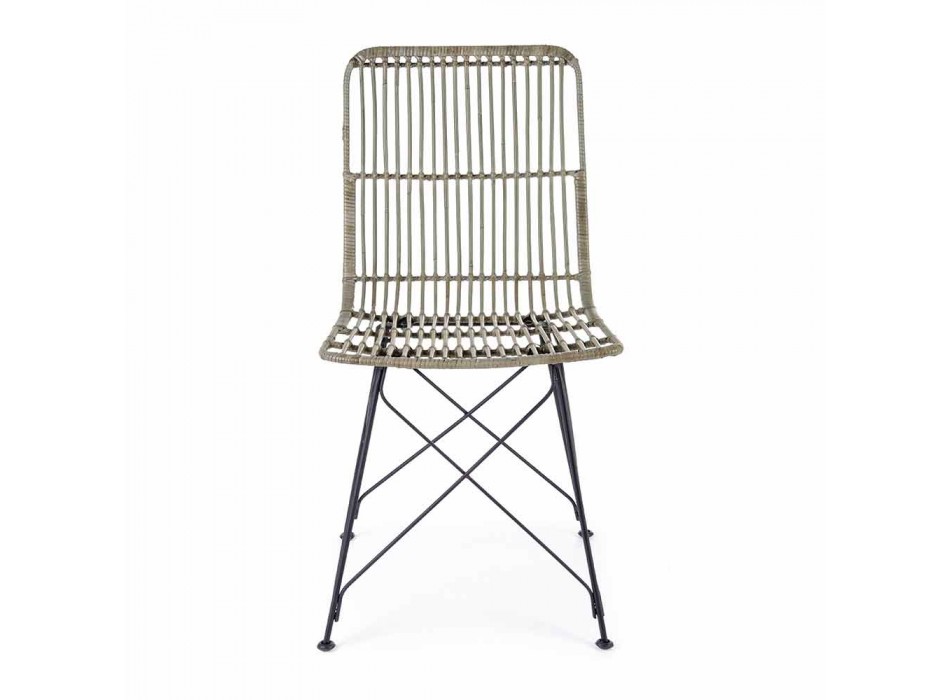 4 Dining Room Chairs in Steel and Weave by Kubu Homemotion - Kendall
