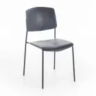 4 Chairs Made with Polypropylene Seat of Different Finishes and Metal - Daiquiri Viadurini