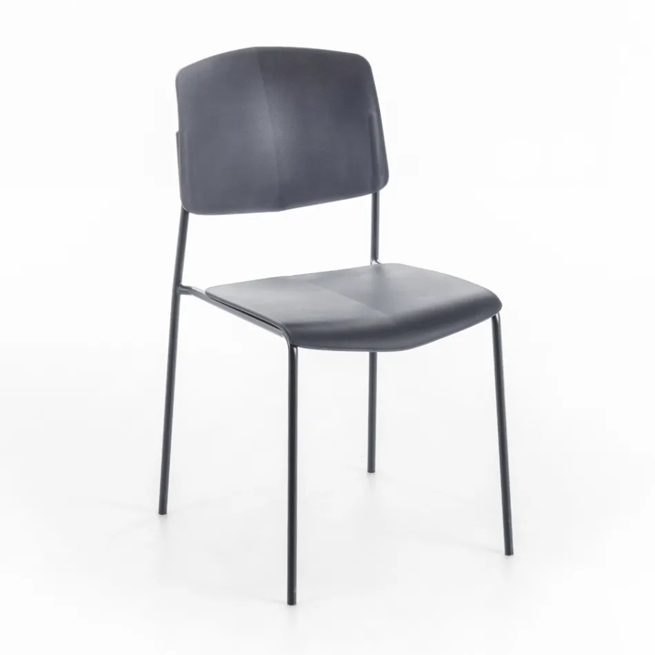 4 Chairs Made with Polypropylene Seat of Different Finishes and Metal - Daiquiri Viadurini
