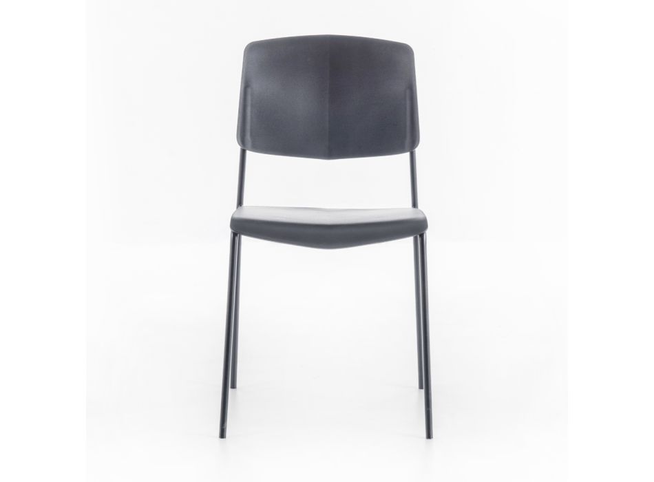 4 Chairs Made with Polypropylene Seat of Different Finishes and Metal - Daiquiri Viadurini