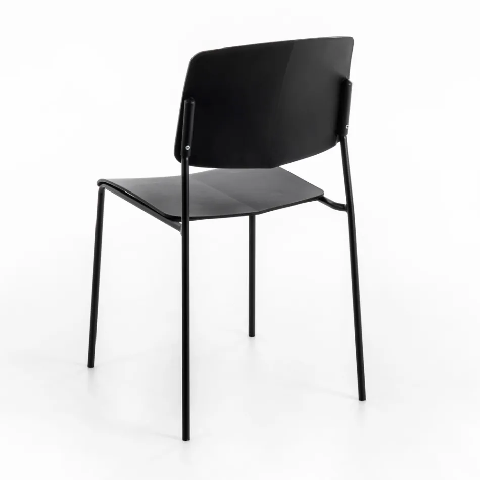 4 Chairs Made with Polypropylene Seat of Different Finishes and Metal - Daiquiri Viadurini