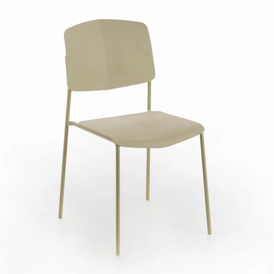 4 Chairs Made with Polypropylene Seat of Different Finishes and Metal - Daiquiri Viadurini