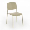 4 Chairs Made with Polypropylene Seat of Different Finishes and Metal - Daiquiri