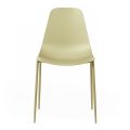 4 Chairs Made with Polypropylene Seat and Metal Legs - Mary