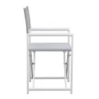 4 Director Outdoor Chairs in White Metal and Gray Textilene - Nature Viadurini