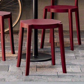 4 Outdoor Stackable Stools Design in Polypropylene Made in Italy - Anona