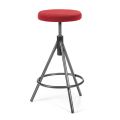 4 Indoor Stools in Red Fabric and Burnished Structure Made in Italy - Necklace